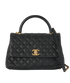 Coco Top Handle, &pound;2,500, Handbags, Black, Caviar Leather, Front view